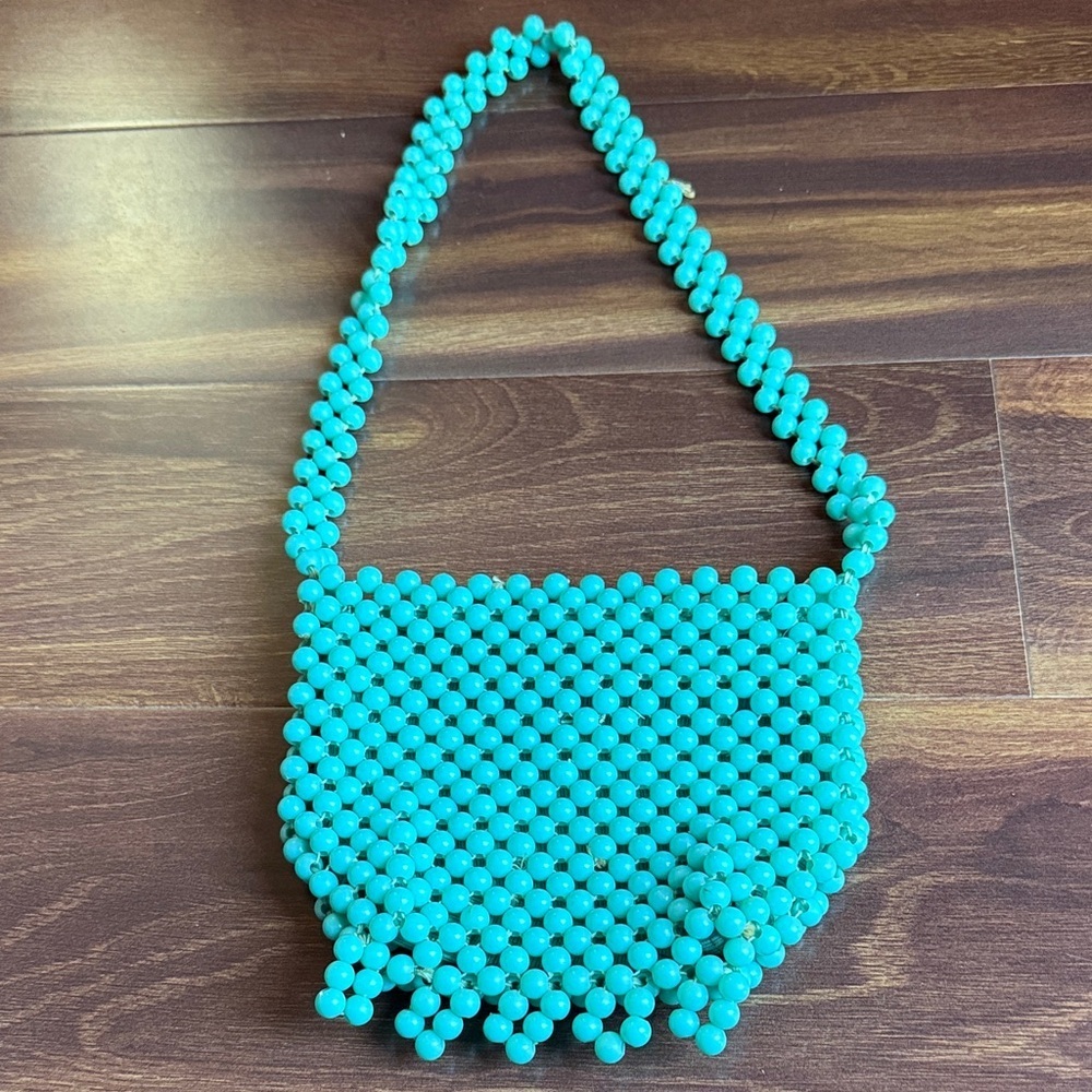Prentice Italian Turquoise Beaded Women's Bag OS